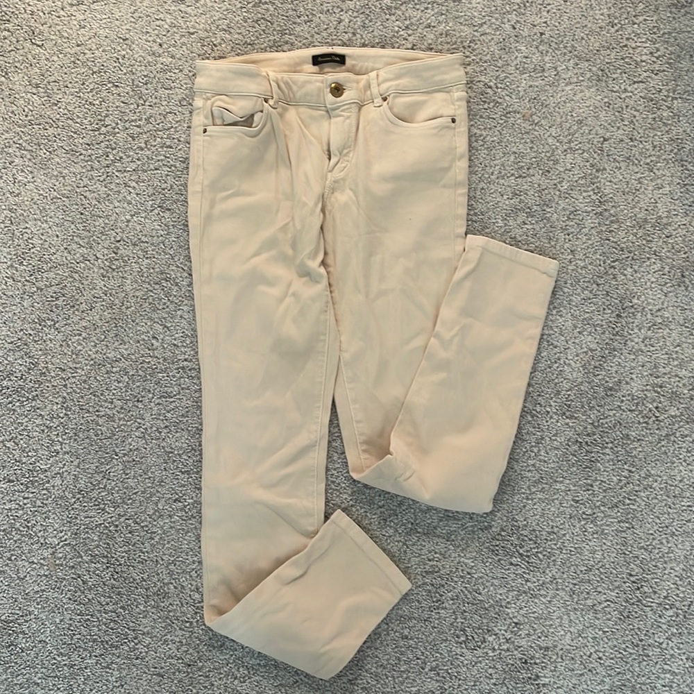 Massimo Dutti Cream Skinny Jeans